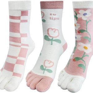 Women Girls Toe Socks Five Fingers Cute Colorful Ankle Athletic Running Toe Seperated