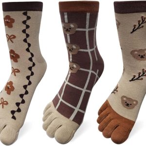 Women Girls Toe Socks Five Fingers Cute Colorful Ankle Athletic Running Toe Seperated