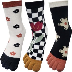 Women Girls Toe Socks Five Fingers Cute Colorful Ankle Athletic Running Toe Seperated