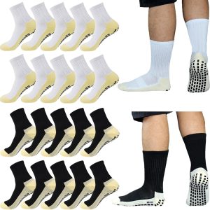 6/10 Pairs Grip Soccer Socks for Men Anti Slip Athletic Non-Slip Socks for Sports Football Basketball