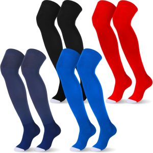 4 Pairs Softball Baseball Socks over the Knee High Stocking Soccer Football Socks Extra Long Stocking