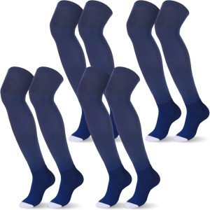 4 Pairs Softball Baseball Socks over the Knee High Stocking Soccer Football Socks Extra Long Stocking