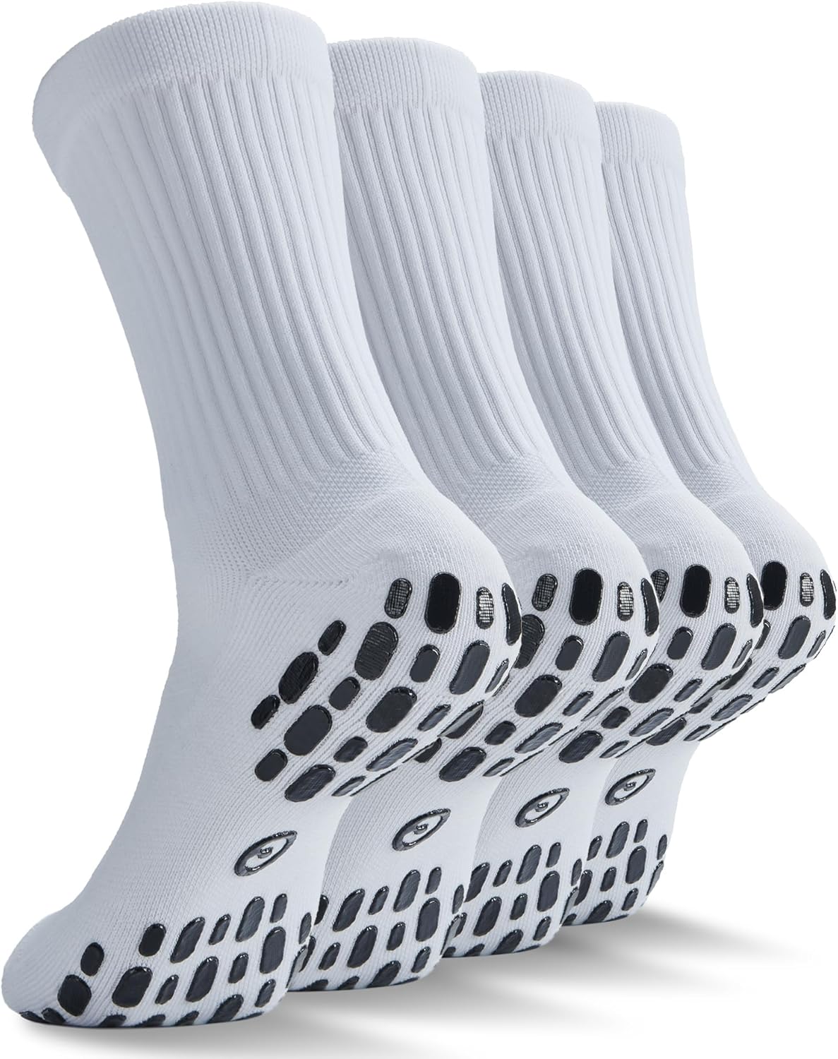 Grip Socks Soccer - Cushioned Non-Slip Grippy for Men & Women Athletic - Barre Hospital Sticky Slipper Socks