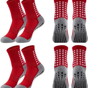 4/6 Pairs Grip Soccer Socks Anti Slip Non Slip Men's Athletic Socks for Football Basketball Sports