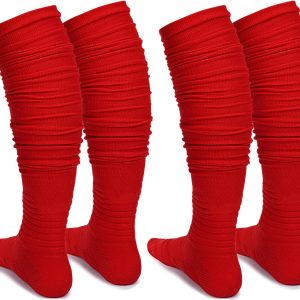 Football Socks 2 Pairs, Extra Long Padded Sports Socks for Men & Women