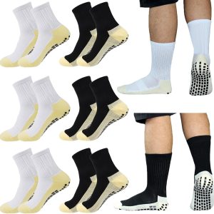 6/10 Pairs Grip Soccer Socks for Men Anti Slip Athletic Non-Slip Socks for Sports Football Basketball