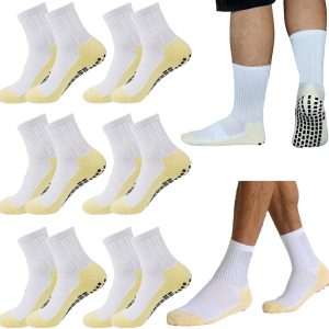 6/10 Pairs Grip Soccer Socks for Men Anti Slip Athletic Non-Slip Socks for Sports Football Basketball