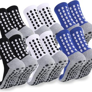 2/4/6 Pairs Men's Soccer Socks Grip Pads Non Slip Football Baseball Soccer Socks for Men Women