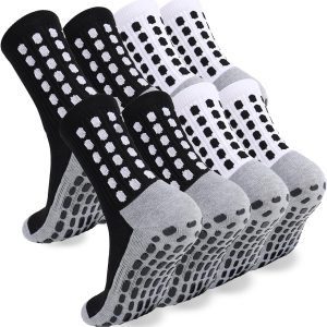 2/4/6 Pairs Men's Soccer Socks Grip Pads Non Slip Football Baseball Soccer Socks for Men Women