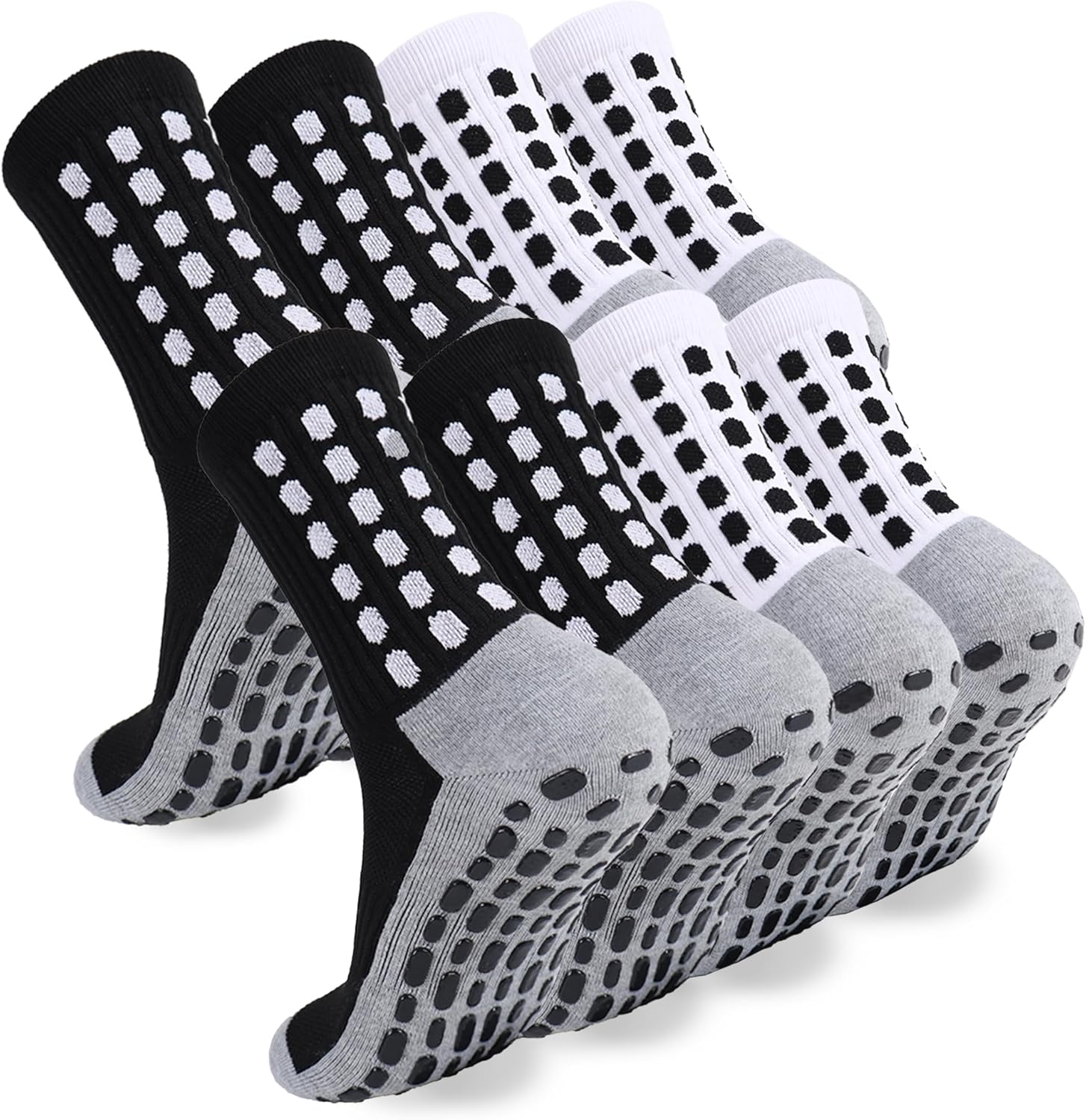 2/4/6 Pairs Men's Soccer Socks Grip Pads Non Slip Football Baseball Soccer Socks for Men Women