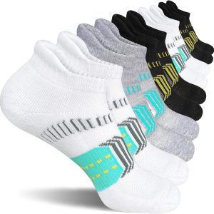 Womens Athletic Cushioned Anti-Blister Comfort Running Ankle Socks 5 Pairs
